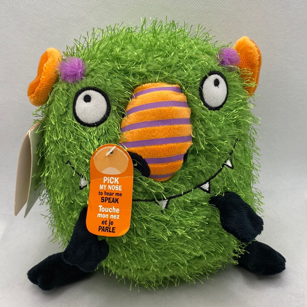 Hallmark Snot Nice Monster Talking Nose Picking Plush Stuffed Animal Halloween